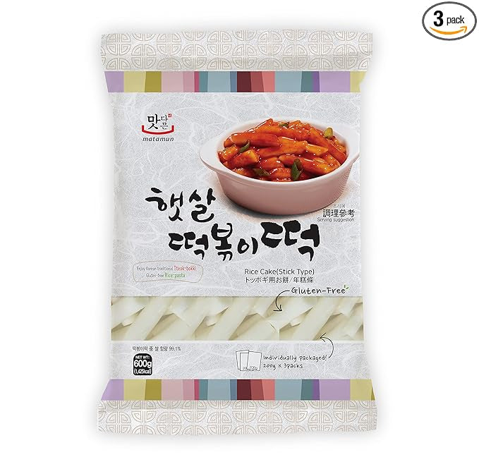 Tteoks tubulaires : gâteau de riz coréen pour tteobokkis - 600G (3x200G) (MATAMUN)