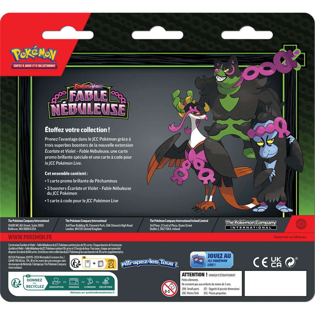 Pokémon EV65 : 3 Pack Carte promo Pêchaminus Q3 24
