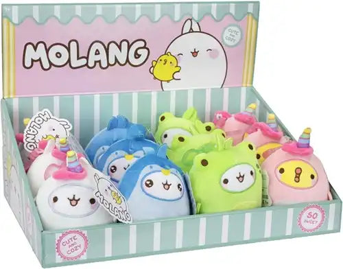 Molang Peluche 13cm + Bagclip assortis in display