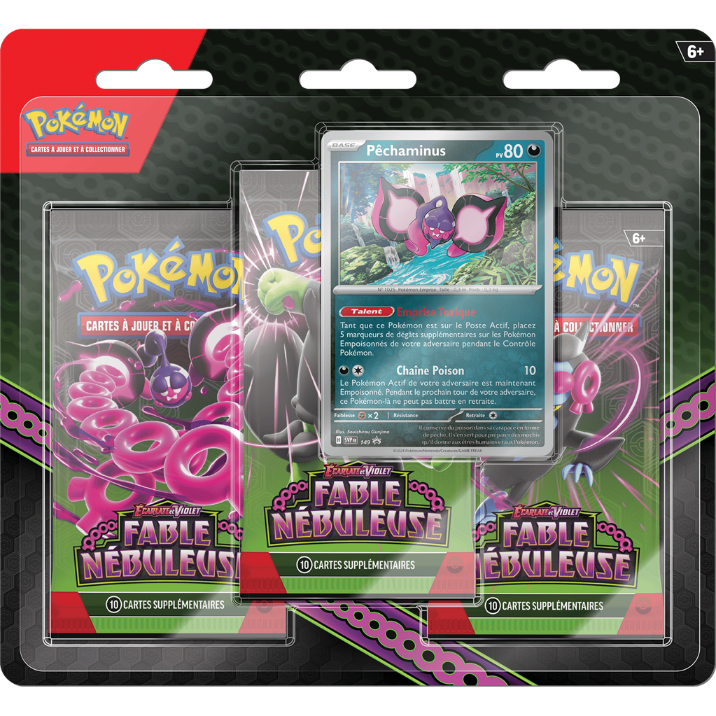 Pokémon EV65 : 3 Pack Carte promo Pêchaminus Q3 24