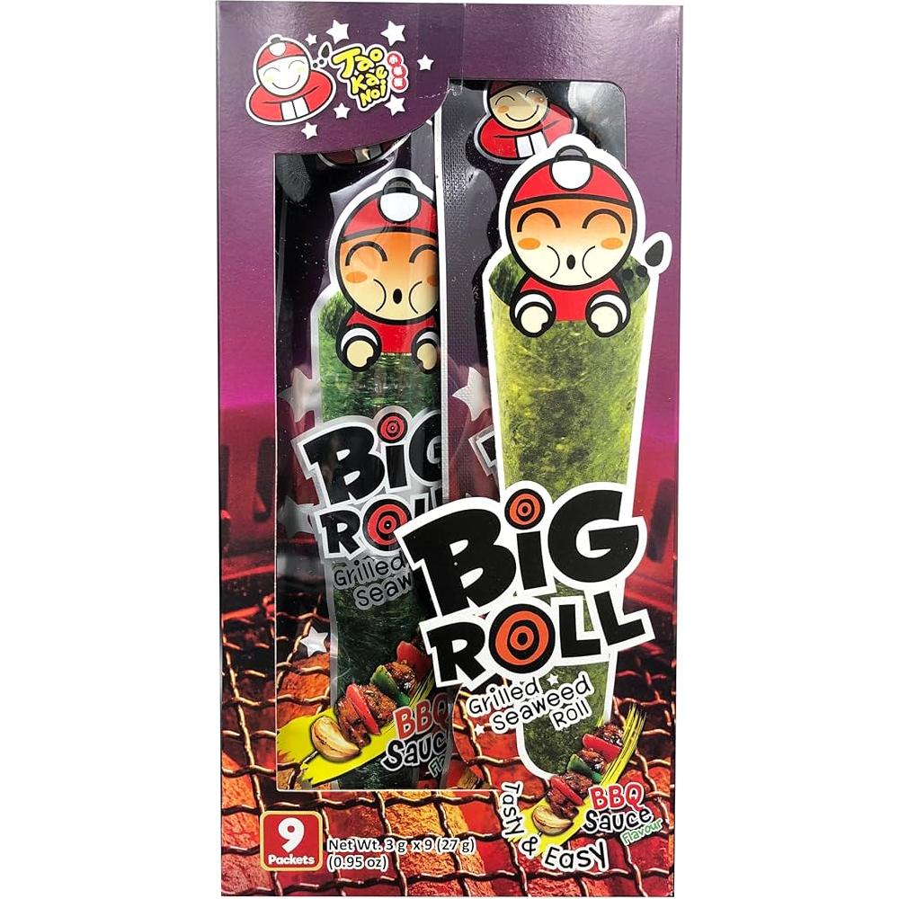TAOKAENOI Rouleau d'algue nori saveur bbq 9 sachets