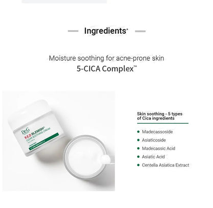 Dr.G - R.E.D Blemish Cica Soothing Cream - Crème apaisante anti-imperfections 70ml