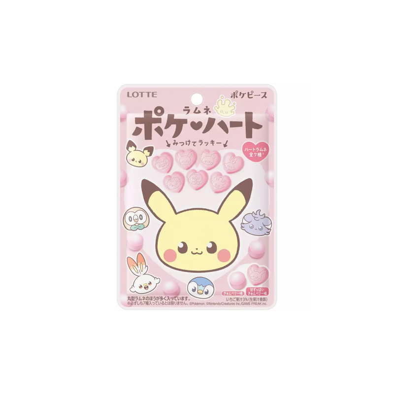 LOTTE bonbons Pokémon soda en forme de cœur
